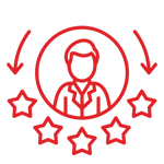 Icon representing customer satisfaction
